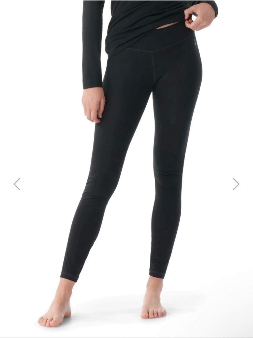 Black Smartwool Lightweight Next To Skin Base Layer Leggings Pants Merino Wool